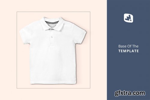 CreativeMarket - Kid’s Half Sleeve Polo Tshirt Mockup 4432034