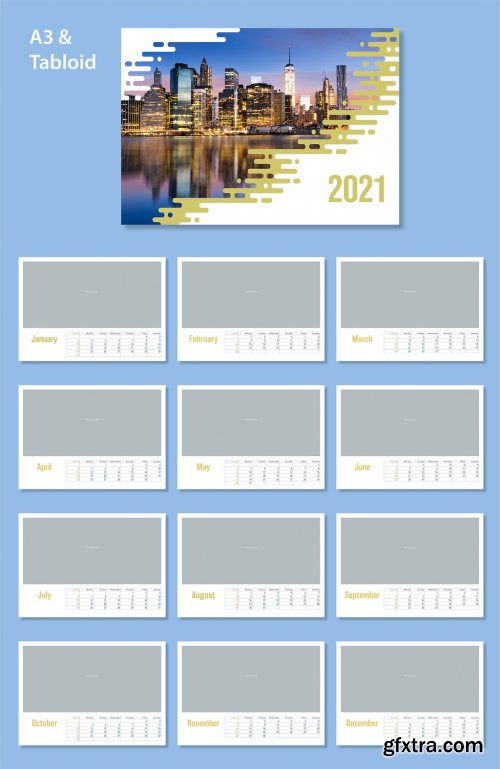 2021 Landscape Wall Calendar Layout 357928100
