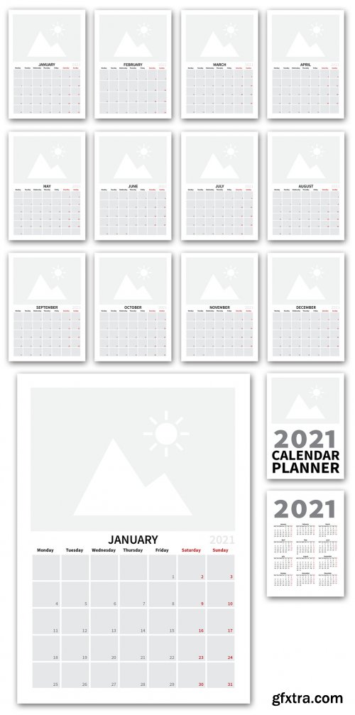 2021 Simple Calendar Planner Layout 358120058