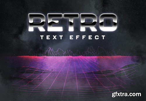 80S Retro Text Effect Layout 358393191