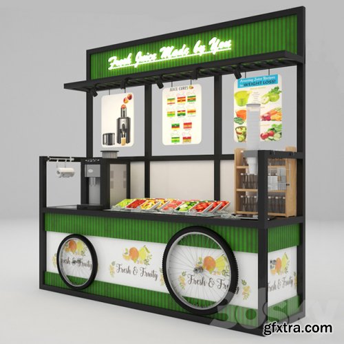 Self-service fruit juice cart