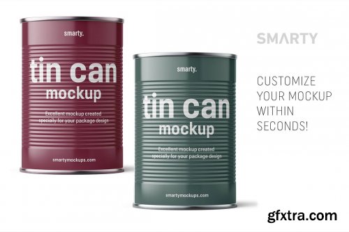 CreativeMarket - Glossy tin can mockup 425 ml 4834132