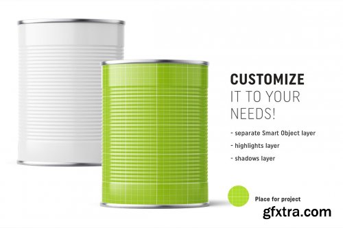 CreativeMarket - Glossy tin can mockup 425 ml 4834132