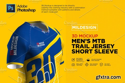 CreativeMarket - 3D Mockup: Men's MTB Trail SS 4833230