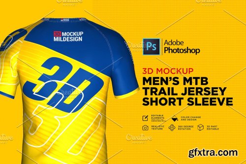 CreativeMarket - 3D Mockup: Men's MTB Trail SS 4833230