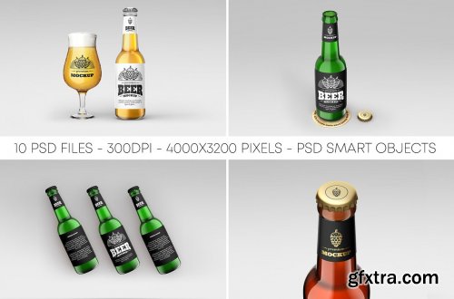 CreativeMarket - Beer Bottle Mockup Set 4615774