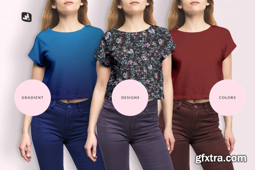 CreativeMarket - Female Crop Top Tshirt Mockup 4579900