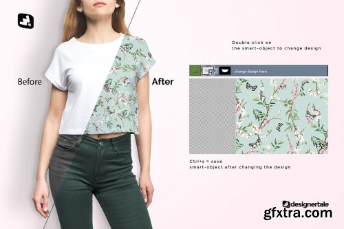 CreativeMarket - Female Crop Top Tshirt Mockup 4579900