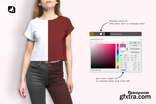 CreativeMarket - Female Crop Top Tshirt Mockup 4579900