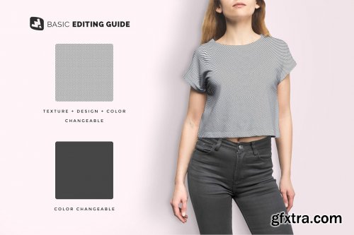 CreativeMarket - Female Crop Top Tshirt Mockup 4579900