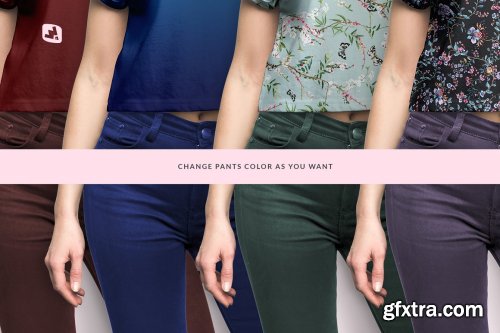 CreativeMarket - Female Crop Top Tshirt Mockup 4579900