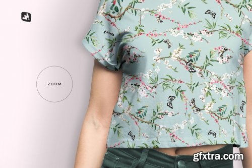 CreativeMarket - Female Crop Top Tshirt Mockup 4579900