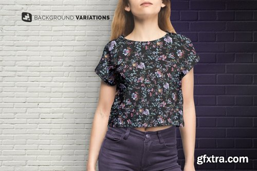 CreativeMarket - Female Crop Top Tshirt Mockup 4579900