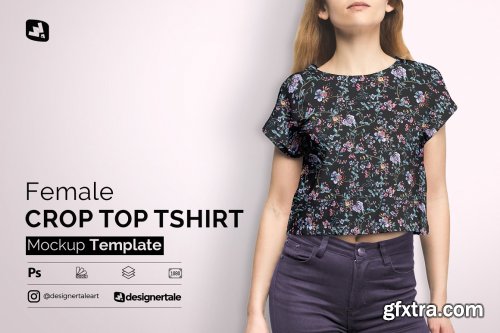 CreativeMarket - Female Crop Top Tshirt Mockup 4579900