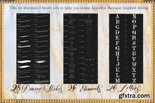 CreativeMarket - Baroque Lettering Creator Kit 4185029