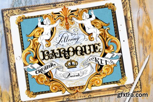 CreativeMarket - Baroque Lettering Creator Kit 4185029