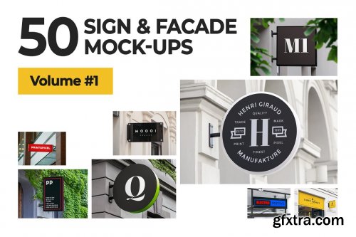 CreativeMarket - 50 sign facade signboard logo mock 4821394