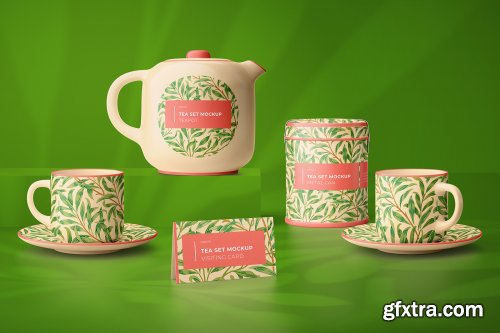 Tea set mockup