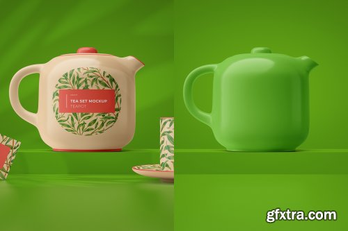 Tea set mockup