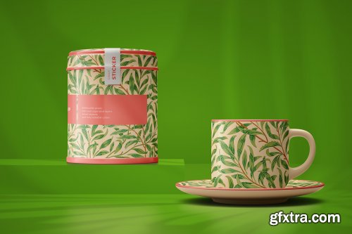 Tea set mockup