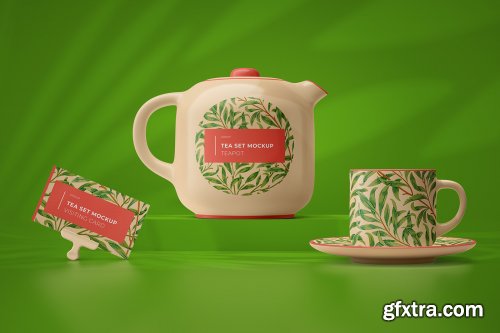 Tea set mockup