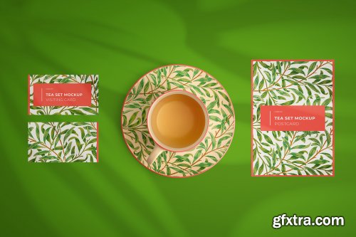 Tea set mockup