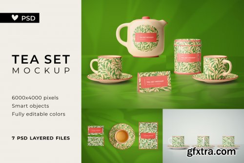 Tea set mockup