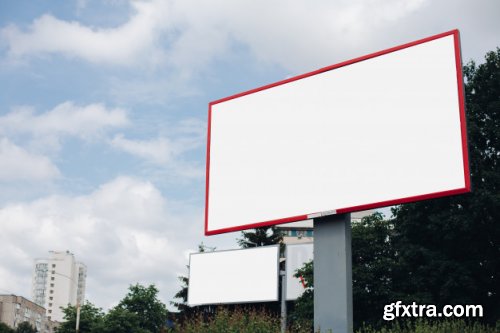 Billboard with blank surface for advertising mockup