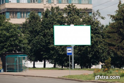 Billboard with blank surface for advertising mockup