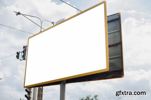 Billboard with blank surface for advertising mockup