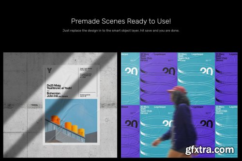 CreativeMarket - Glued Poster Mockups 5123701