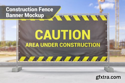 Construction Fence Banner Mockup