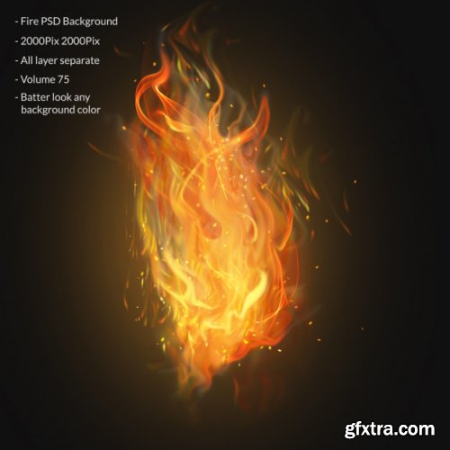 Fire flames effect layer