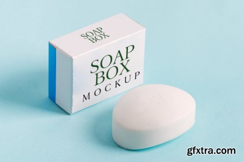 Soap wrap box mock-up package and bar soap