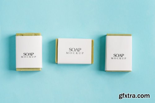 Soap wrap box mock-up package and bar soap