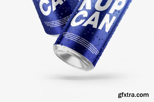 Glossy Metallic Can Mockup Set