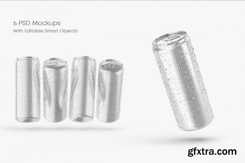 Glossy Metallic Can Mockup Set