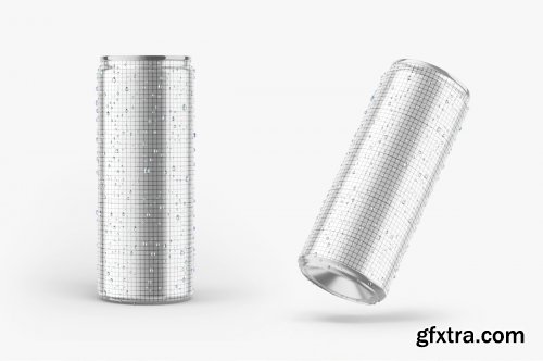 Glossy Metallic Can Mockup Set