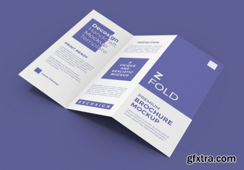 Z fold brochure mockup