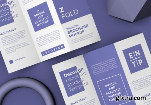 Z fold brochure mockup