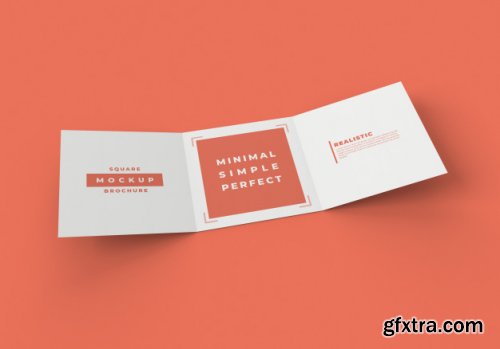 Square tri fold brochure mockup