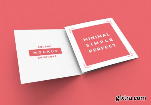 Square tri fold brochure mockup