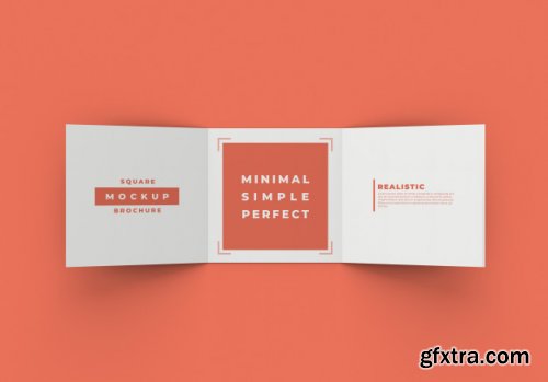 Square tri fold brochure mockup