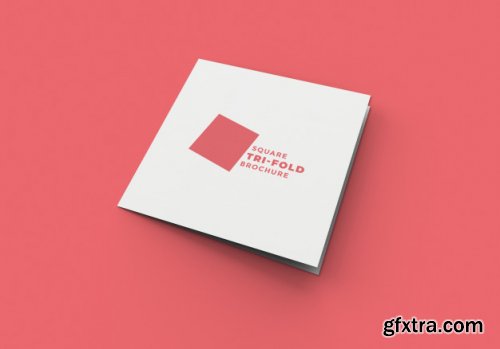 Square tri fold brochure mockup