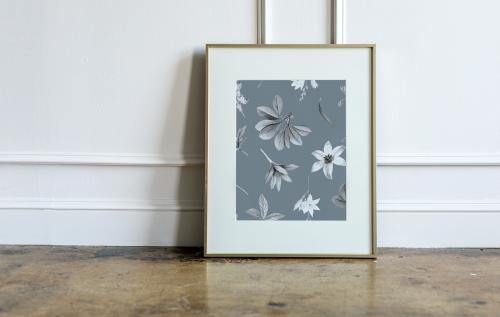 Floral frame against a white wall - 1224397