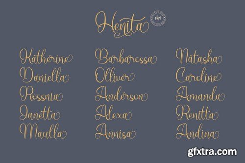 Henita VN - Modern Script Font