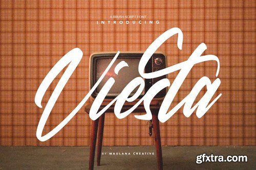 Viesta Brush Script Vintage Handmade Font Typeface