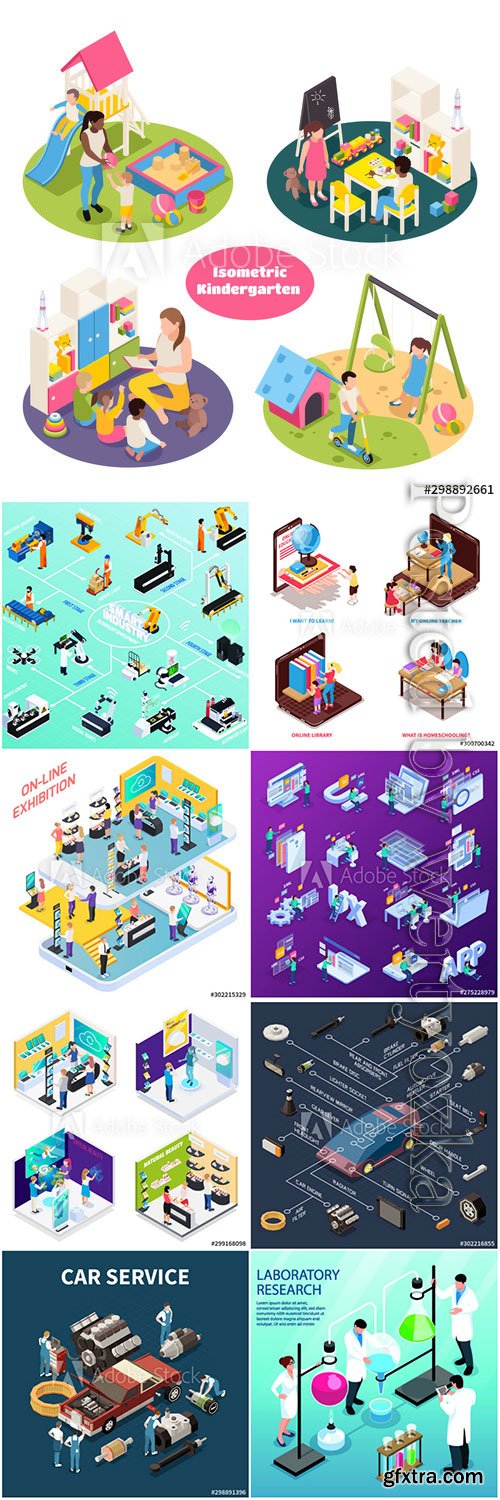 Flat isometric vector 3D concept illustration