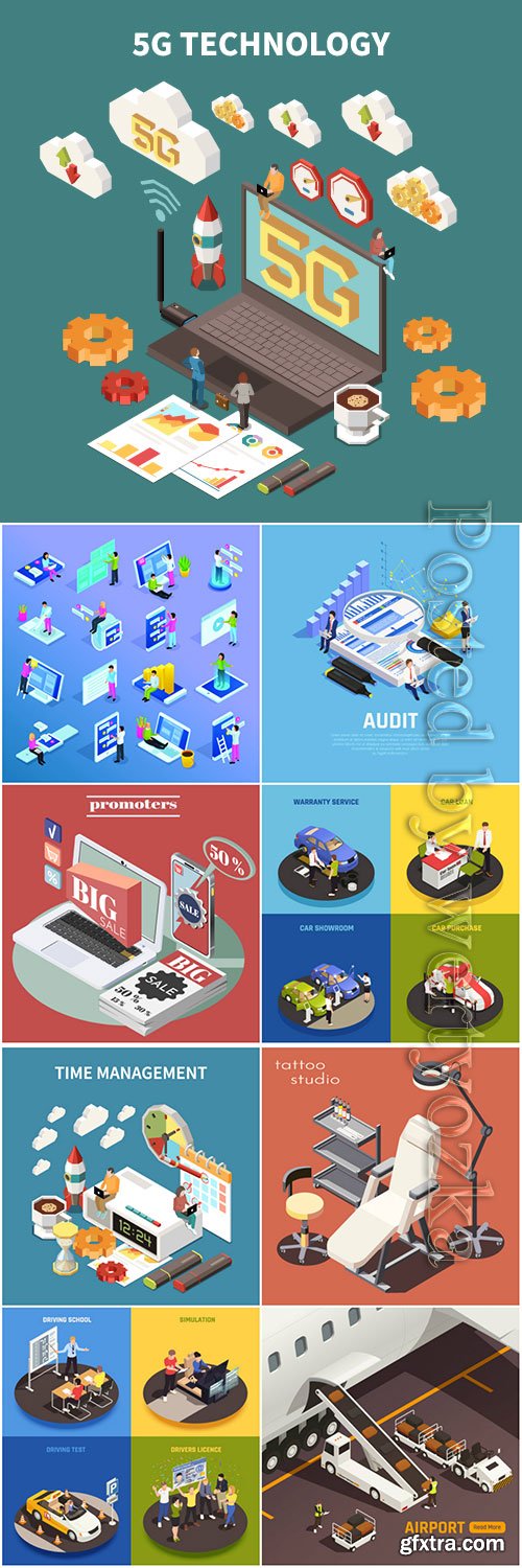 Flat isometric vector 3D concept illustration