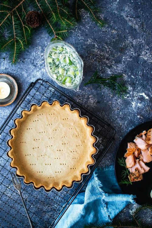 Homemade pie crust on a cooling tray - 1228608